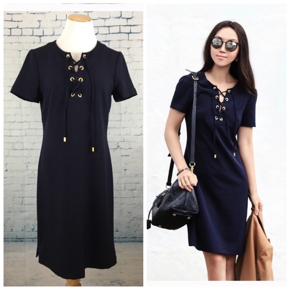 Eliza J Dresses & Skirts - Eliza J. Lace Up Shift Dress